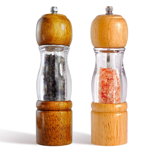 Clear Window Salt Pepper Mill Set