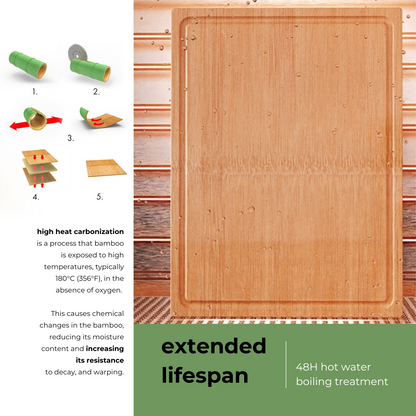 Carbonized Single Stem Bamboo Chopping Board 3'